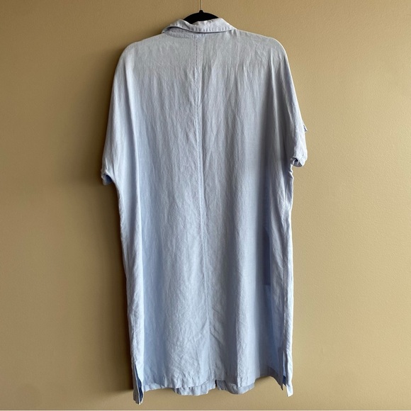 Sauths Audrey Light Blue Linen Button Down Shirt Dress Size XL - Picture 8 of 13